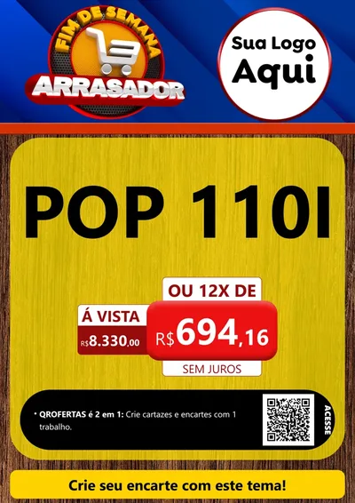 Modelo de Cartaz para Cartaz A4 Vertical com o tema Fim De Semana Arrasador para Concessionaria de Motos