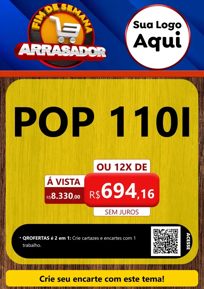 Modelo de Cartaz para Cartaz A4 Vertical com o tema Fim De Semana Arrasador para Concessionaria de Motos