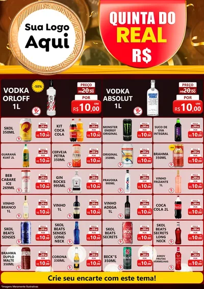 Modelo de Encarte para Encarte A4 Vertical com o tema Quinta do Real para Distribuidora de bebidas