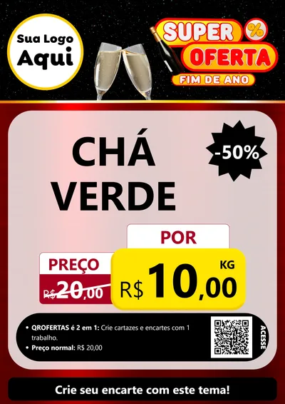Modelo de Cartaz para Cartaz A4 Vertical com o tema Super Oferta Fim de Ano para Produtos Naturais