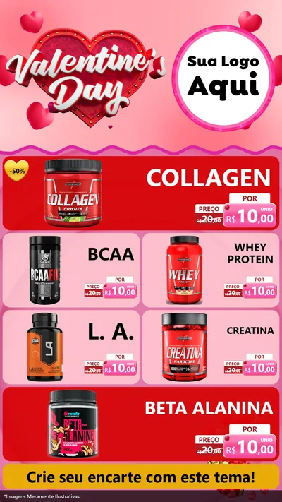 Modelo de TV para TV Vertical com o tema Valentine's Day para Suplementos alimentares