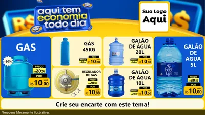 Modelo de TV para TV Horizontal com o tema Aqui Tem Economia Todo Dia para Água e gás