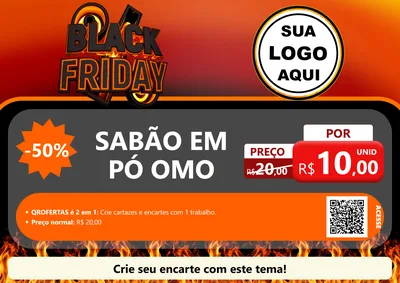 Modelo de Cartaz para Cartaz A4 Horizontal com o tema Black Friday para Produtos de Limpeza