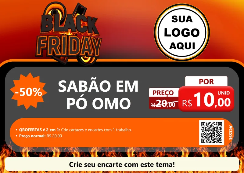 Modelo de Cartaz para Cartaz A4 Horizontal com o tema Black Friday para Produtos de Limpeza