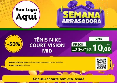 Modelo de Cartaz para Cartaz A4 Horizontal com o tema Semana Arrasadora para Calçados