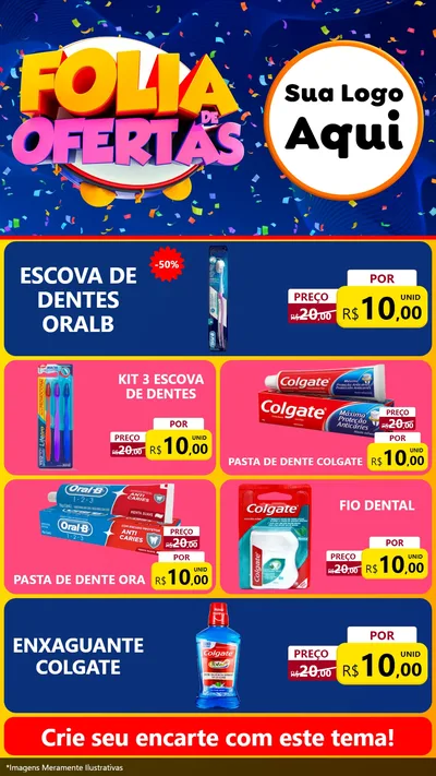 Modelo de TV para TV Vertical com o tema Folia de Ofertas para Higiene Pessoal
