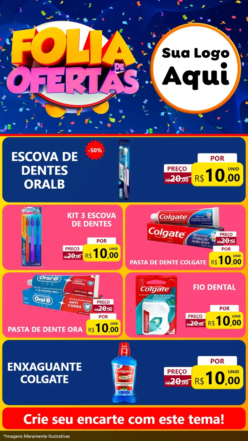 Modelo de TV para TV Vertical com o tema Folia de Ofertas para Higiene Pessoal