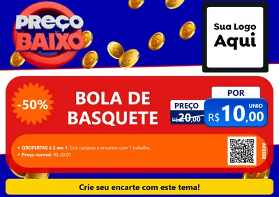 Modelo de Cartaz para Cartaz A4 Horizontal com o tema Preço Baixo para Artigos Esportivos