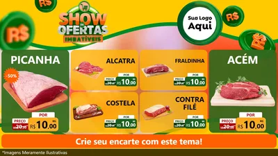 Modelo de TV para TV Horizontal com o tema Show de Ofertas Imbatíveis para Açougue