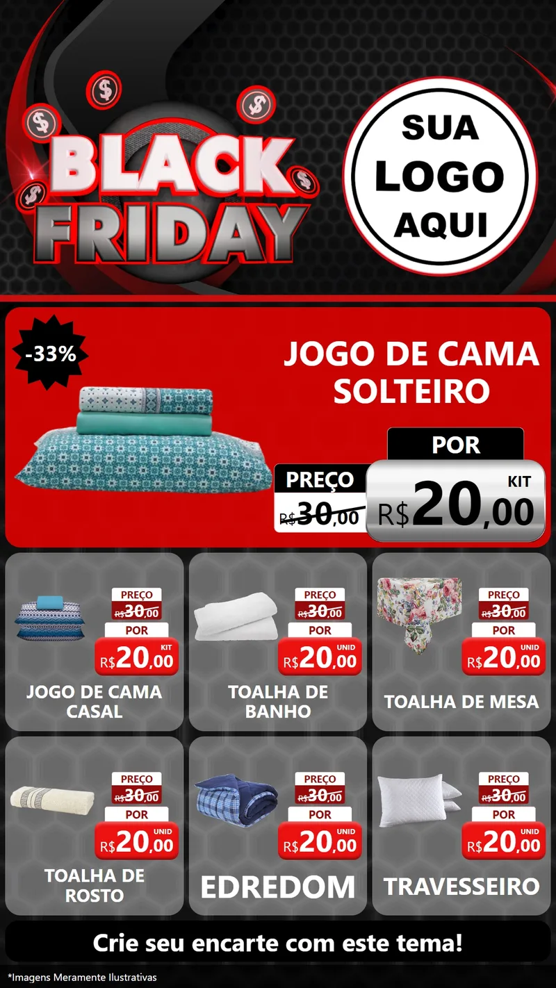 Modelo de Rede Social para Stories com o tema Black Friday para Cama, Mesa e Banho