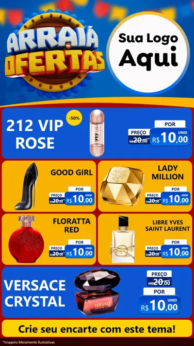 Modelo de TV para TV Vertical com o tema Arraiá de Ofertas - Junina para Perfumes