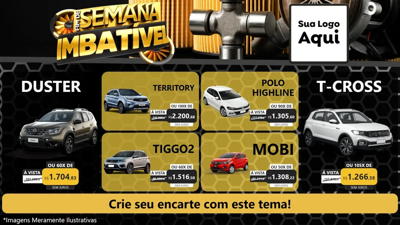 Modelo de TV para TV Horizontal com o tema Fim de Semana Imbatível para Concessionaria de Carros