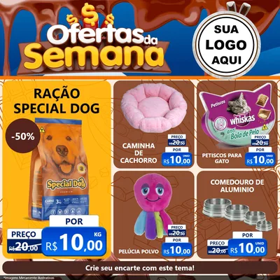 Modelo de Rede Social para Feed Facebook com o tema Ofertas da Semana - Páscoa para Pet Shop