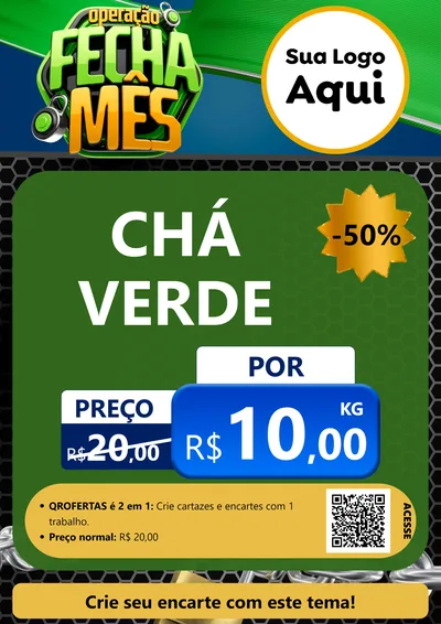 Modelo de Cartaz para Cartaz A4 Vertical com o tema Operação Fecha Mês para Produtos Naturais