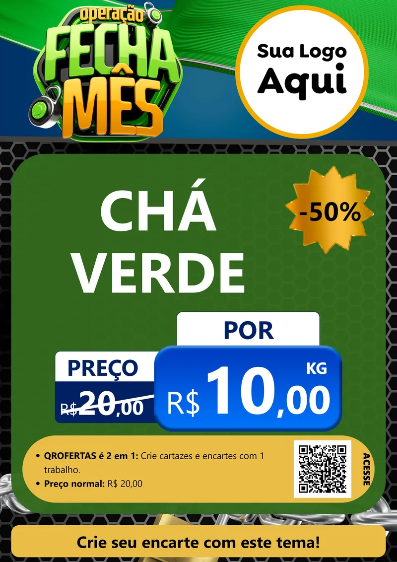Modelo de Cartaz para Cartaz A4 Vertical com o tema Operação Fecha Mês para Produtos Naturais