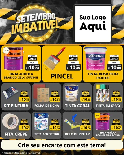 Modelo de Rede Social para Feed Instagram com o tema Setembro Imbatível para Tintas e Ferramentas