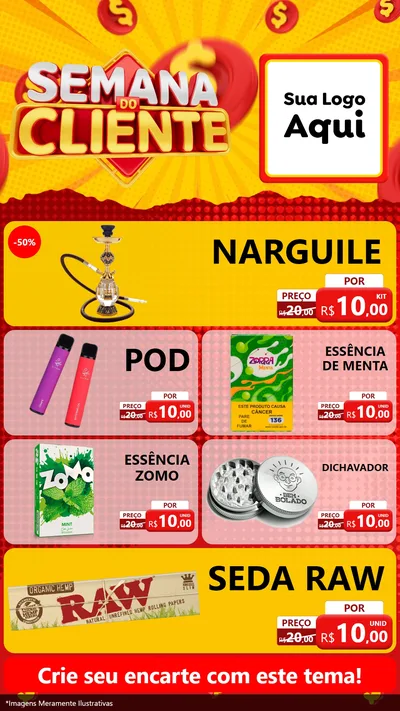 Modelo de TV para TV Vertical com o tema Semana do Cliente para Tabacaria
