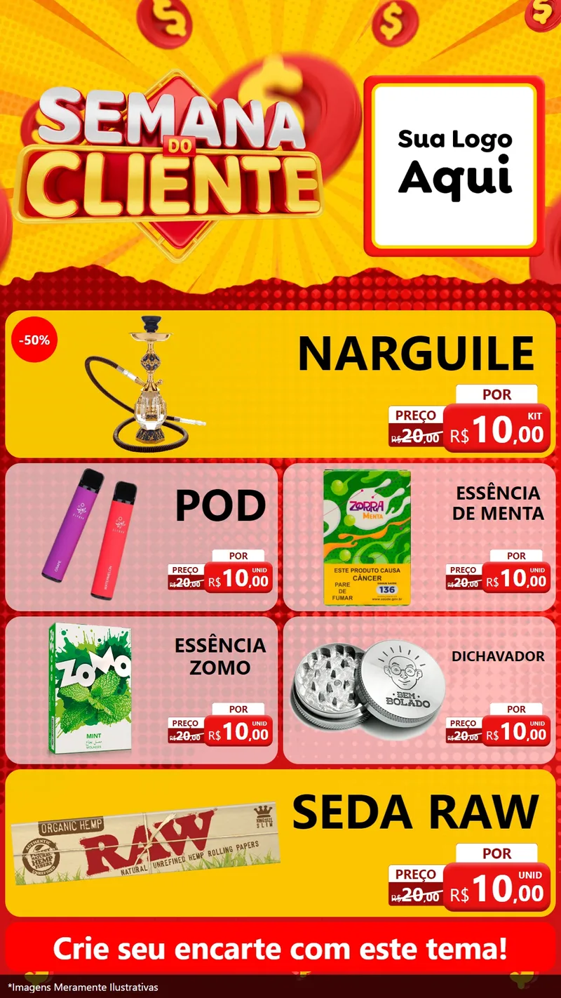 Modelo de TV para TV Vertical com o tema Semana do Cliente para Tabacaria