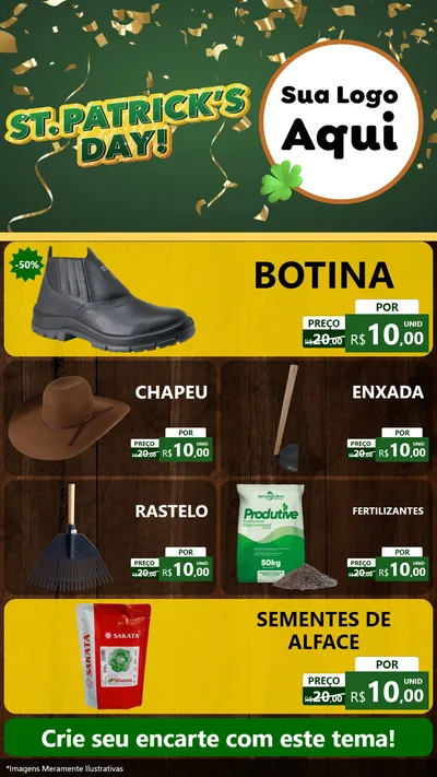 Modelo de TV para TV Vertical com o tema St Patriks Day para Agropecuária
