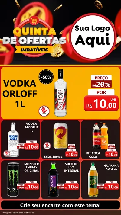 Modelo de Rede Social para Stories com o tema Quinta de Ofertas Imbatíveis para Distribuidora de bebidas