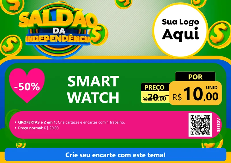 Modelo de Cartaz para Cartaz A4 Horizontal com o tema Saldão da Indepêndencia para Informática