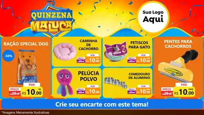 Modelo de TV para TV Horizontal com o tema Quinzena Maluca para Pet Shop