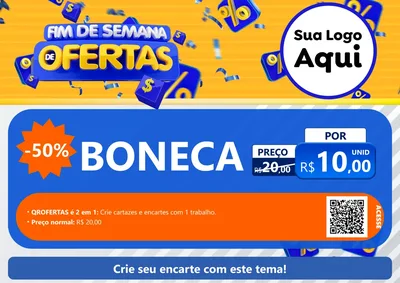 Modelo de Cartaz para Cartaz A4 Horizontal com o tema Fim de Semana de Ofertas para Brinquedos