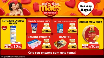 Modelo de TV para TV Horizontal com o tema Dia das Mães com Promoção para Frios e Laticínios