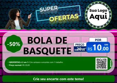Modelo de Cartaz para Cartaz A4 Horizontal com o tema Super Ofertas para Artigos Esportivos