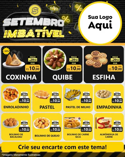 Modelo de Rede Social para Feed Instagram com o tema Setembro Imbatível para Salgadaria