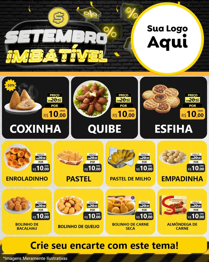 Modelo de Rede Social para Feed Instagram com o tema Setembro Imbatível para Salgadaria