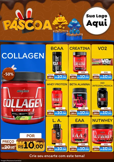 Modelo de Encarte para Encarte A4 Vertical com o tema Páscoa para Suplementos alimentares