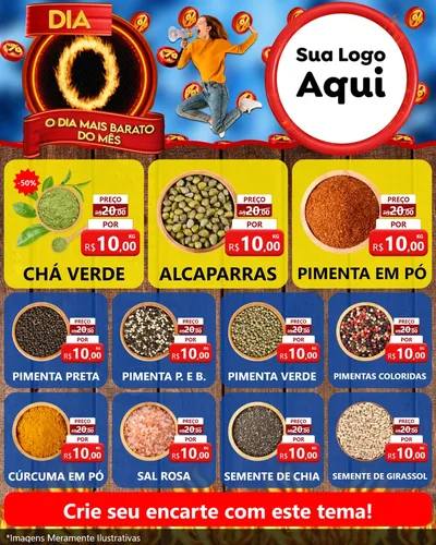 Modelo de Rede Social para Feed Instagram com o tema Dia O - O Dia Mais Barato Do Mês para Produtos Naturais
