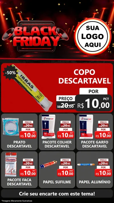 Modelo de Rede Social para Stories com o tema Black Friday para Embalagens