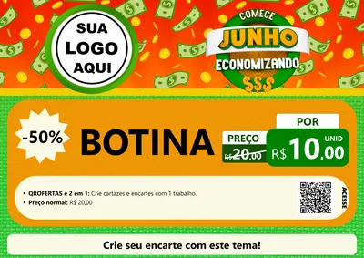 Modelo de Cartaz para Cartaz A4 Horizontal com o tema Comece Junho Economizando para Agropecuária