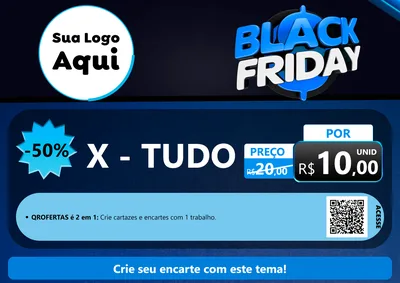 Modelo de Cartaz para Cartaz A4 Horizontal com o tema Black Friday para Hamburgueria