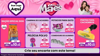 Modelo de TV para TV Horizontal com o tema Dia das Mães para Pet Shop