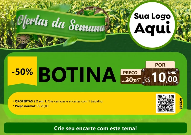 Modelo de Cartaz para Cartaz A4 Horizontal com o tema Ofertas da Semana para Agropecuária
