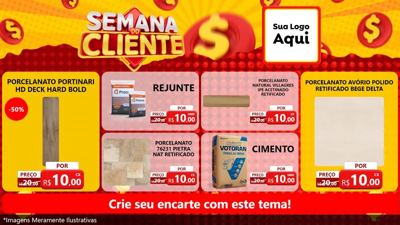 Modelo de TV para TV Horizontal com o tema Semana do Cliente para Pisos e revestimentos