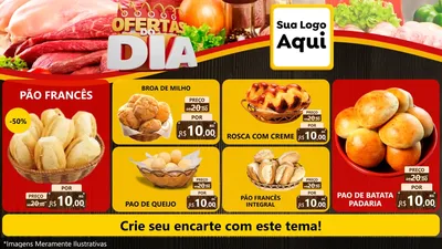 Modelo de TV para TV Horizontal com o tema Ofertas do Dia para Padaria