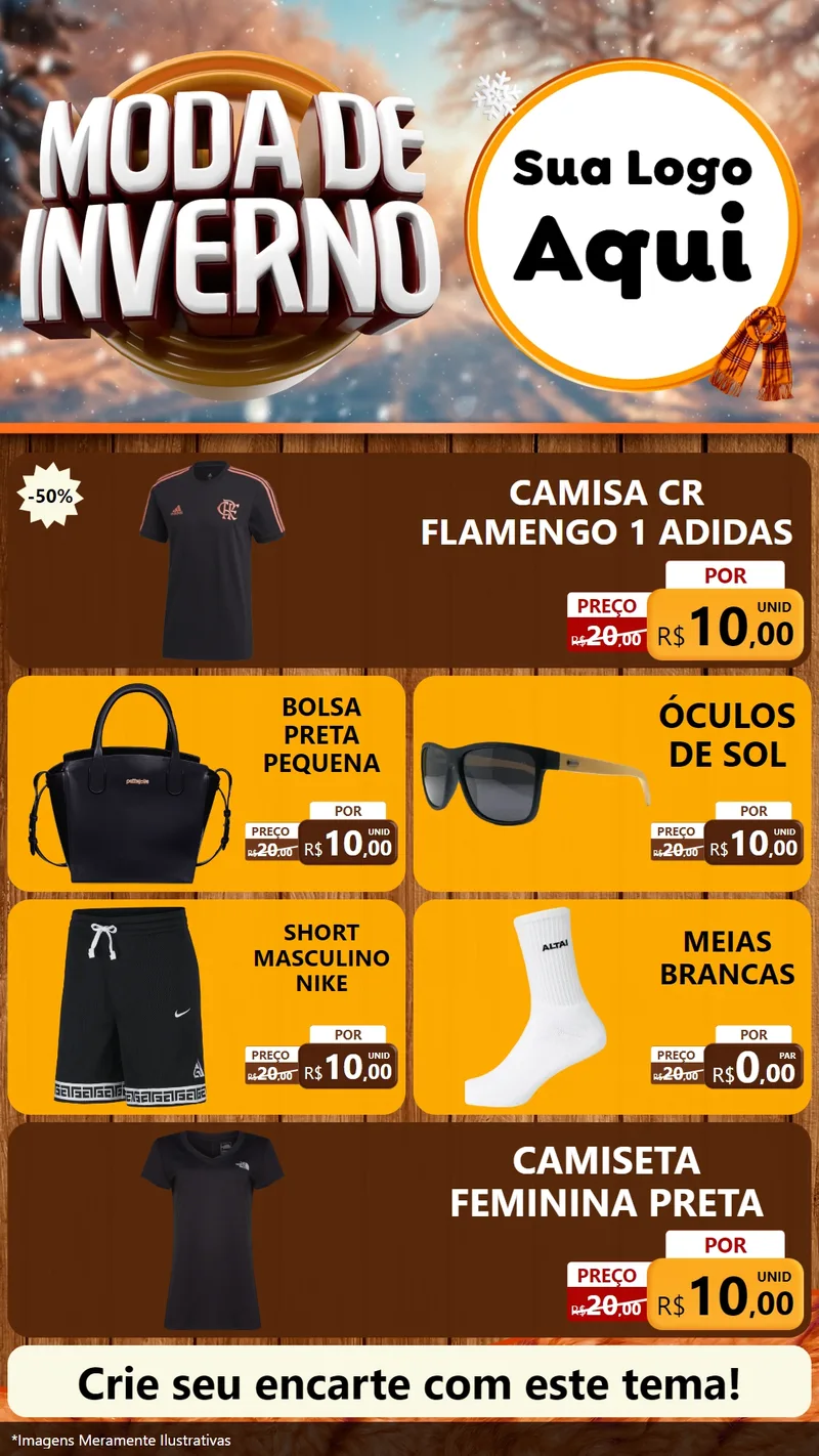 Modelo de TV para TV Vertical com o tema Moda de Inverno para Roupas e acessórios