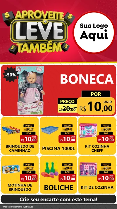 Modelo de Rede Social para Stories com o tema Aproveite e Leve Também para Brinquedos