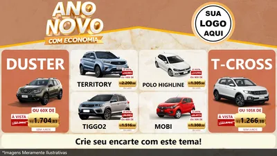 Modelo de TV para TV Horizontal com o tema Ano Novo Com Economia para Concessionaria de Carros