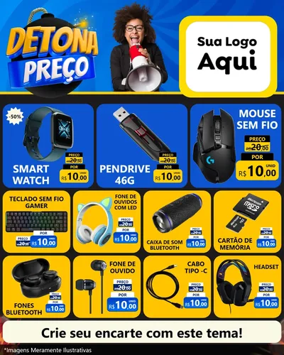 Modelo de Rede Social para Feed Instagram com o tema Detona Preços para Informática