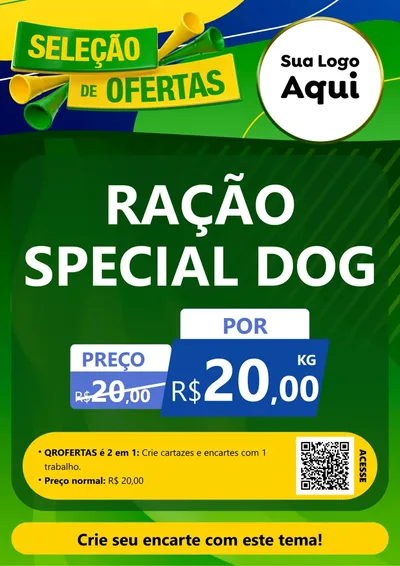 Modelo de Cartaz para Cartaz A4 Vertical com o tema Seleção de Ofertas - Copa para Pet Shop