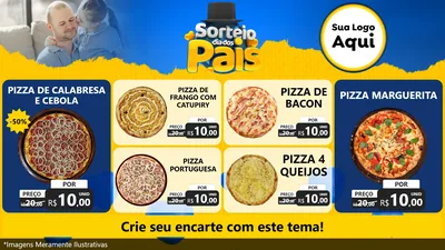 Modelo de TV para TV Horizontal com o tema Sorteio Dia Dos Pais para Pizzaria