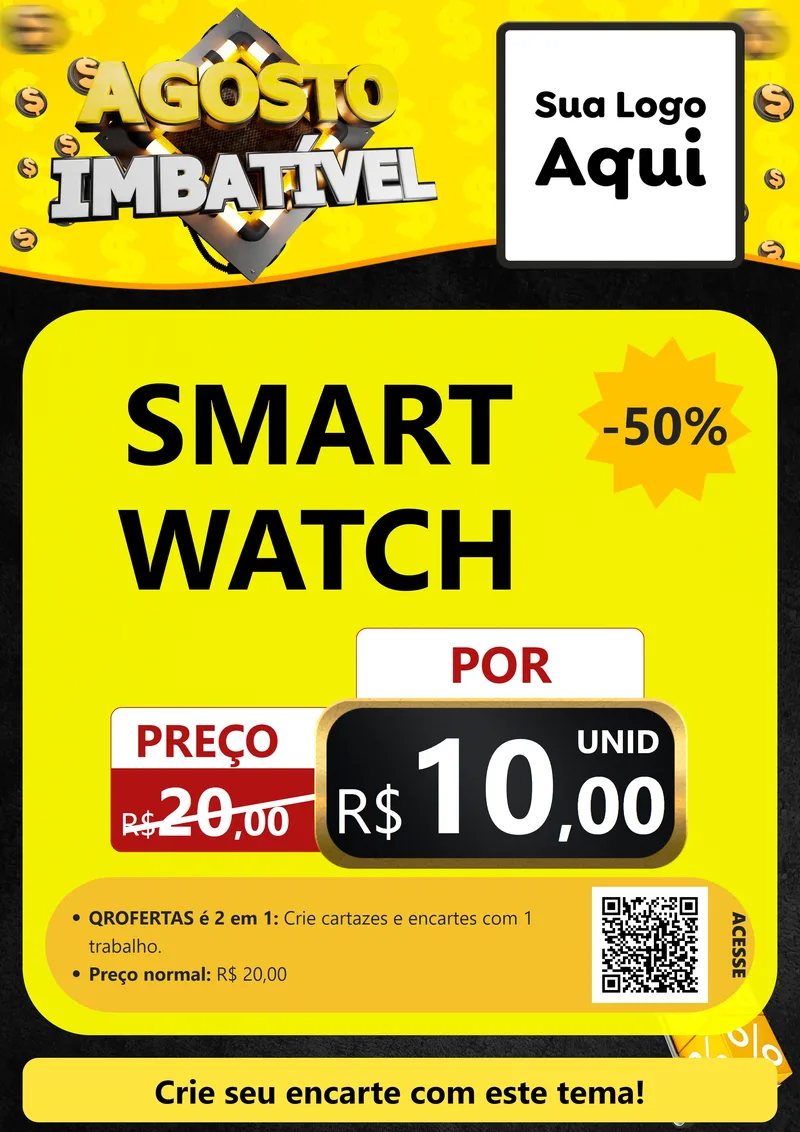 Modelo de Cartaz para Cartaz A4 Vertical com o tema Agosto Imbatível para Informática