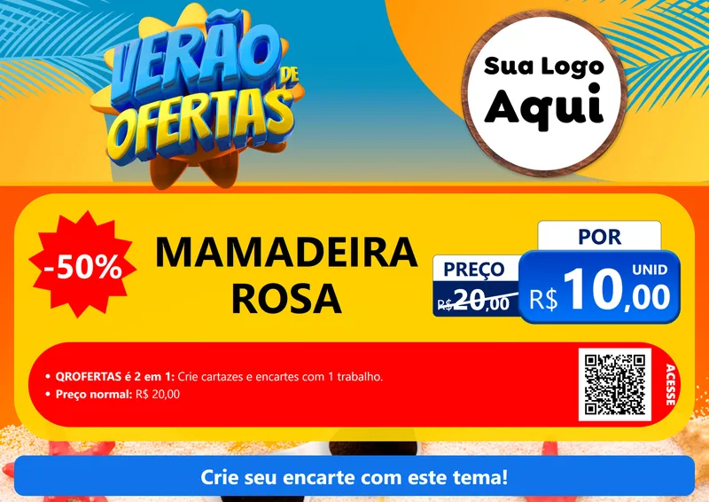 Modelo de Cartaz para Cartaz A4 Horizontal com o tema Verão de Ofertas para Bebês