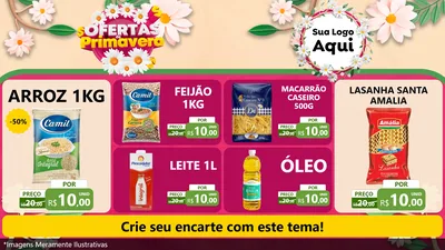 Modelo de TV para TV Horizontal com o tema Ofertas de Primavera para Supermercado