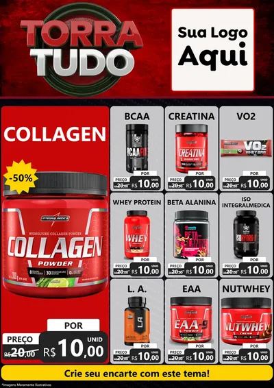 Modelo de Encarte para Encarte A4 Vertical com o tema Torra Tudo para Suplementos alimentares
